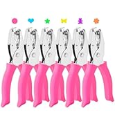 UCEC 6PCS Single Hole Punch Set – 1/4" Heart, Star, Circle, Flower &amp; 3/16" Butterfly &amp; 5/16" Bear...