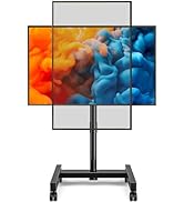 YOMT Mobile TV Cart Rolling TV Stand for 13-50 inch Screens, Tilting and Rotating Mount, Portrait...