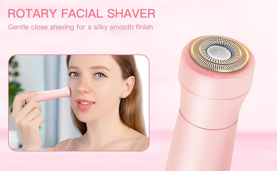 facial hair trimmer for women with rotary facial shaver