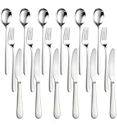 Flying Leaves 18/10 Stainless Steel Dinnerware Set, 6-Piece Dinner Knives with Serrated Edge, Din...