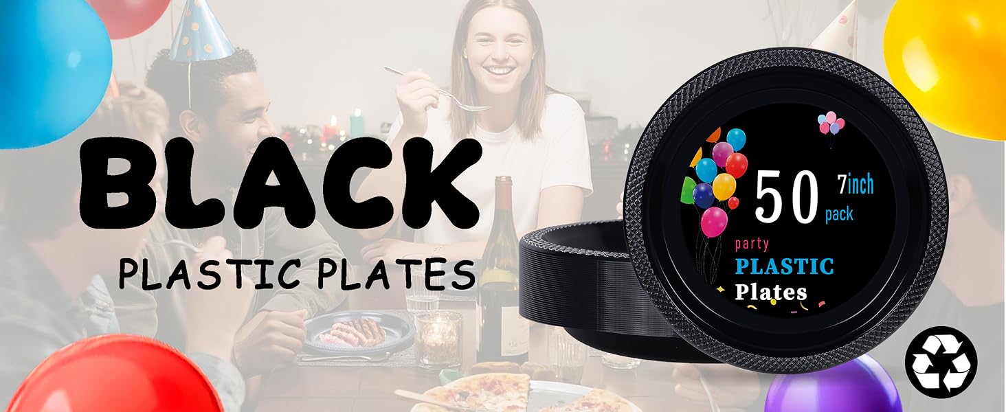 black dinner plates disposable