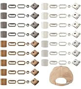 BENECREAT 40 Sets Hat Cap Buckle with Eyelets, Iron Cap Buckle Replacement, Adjustable Buckles, B...