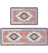 Pauwer Anti Fatigue Kitchen Mats for Floor 2 Piece Set, Cushioned Memory Foam Kitchen Rug, Non Sl...