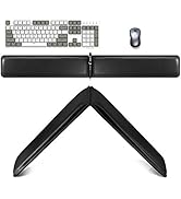 MAIDERN PU Leather Waterproof Keyboard Mouse Wrist Support Pad, Lengthen Foldable Memory Foam Key...
