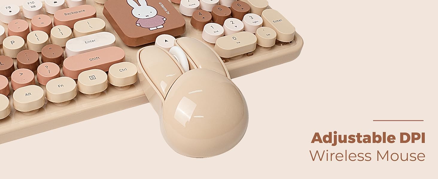 MIFFY MIPOW 104-Key Wireless Keyboard &amp;amp; Mouse Set with Large Desk Pad Matt