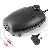 HITOP Adjustable Aquarium Air Pump, Upgrade Quiet Oxygen Pump, 80GPH Powerful Air Aerator for Fis...