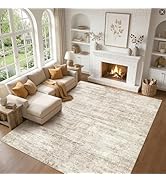 ELLIUNE 8x10 Area Rugs Living Room: Washable Non Slip Soft Abstract Beige Rugs for Bedroom Dining...