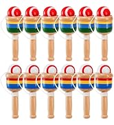 Cididu 12 Pcs Wooden Catch Ball Game, Mini Wood Ball Catching with String Cup, Vintage Catch Toys...