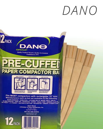 dano kitchen master paper heavy duty trash compactor bags