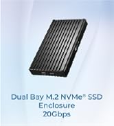 Dual M.2 NVMe SSD Enclosure, ICY BOX 20Gbps NVMe Enclosure, USB C to M2 Adapter for M Key PCIe 22...