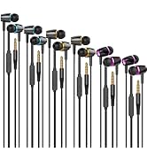 Cianyyee Wired Earbuds Headphones 6 Pack with Microphone,Heavy Bass Earphones, Bulk Earbuds with ...