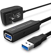 RSHTECH USB 3.0 Active Extension Cable 32 Feet with 5V 2A Power Adapter, USB 3.0 Extender Male to...