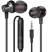 MAS CARNEY WI7 Wired Earphones in Black - in-Ear Earbuds with 3.5mm Jack and Microphone, Compatib...