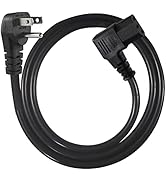 90 Degree Computer Power Cord - 3FT Flat Low Profile Angled NEMA 5-15 Plug to IEC C13 Power Cord,...