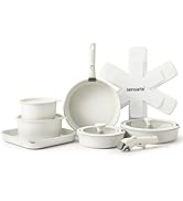 SENSARTE 17 Piece Pots and Pans Set, Nonstick Detachable Handle Cookware, Induction Kitchen Cookw...
