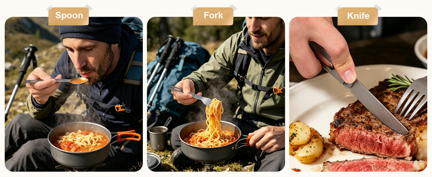 DRACHENADER utensils feature food-grade 304 stainless steel heads and 420 steel handles.