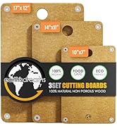 Earth’s Dreams Wood Cutting Board Set 3-Piece: Small, Large &amp; Extra Large - Charcuterie Board, No...