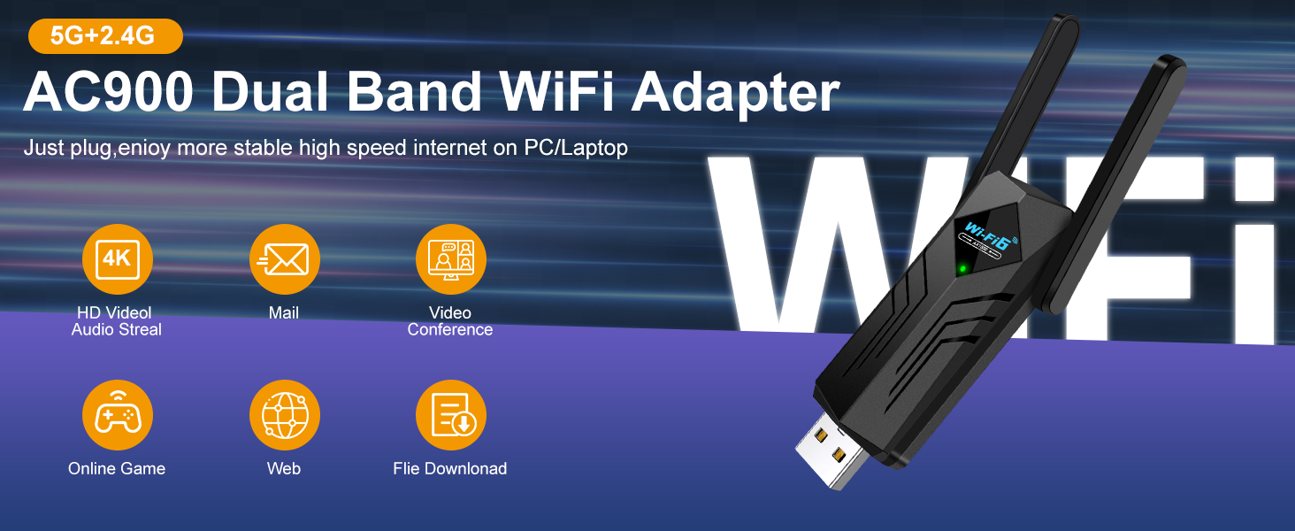 Wireless USB WiFi6 Adapte