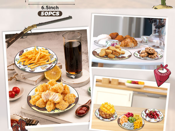 bandana plates rustic country Wild West cowboy birthday party celebration paper plates napkins