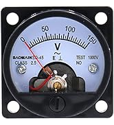 Baomain Analog Dial Panel Meter Voltmeter Gauge SO-45 AC 0-150V Round Black