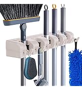 HYRIXDIRECT Wall Mount Broom Mop Holder Hanger Garden Tool Organizers Rack Garage Laundry Room Or...