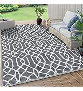 Outdoor Rug for Patios 5x7 Ft Reversible Mats Outdoor Camping Rugs Plastic Straw Rug RV Pati...