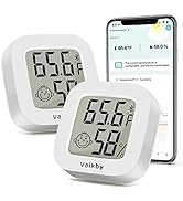 2Pack Vaikby Bluetooth Hygrometer Thermometer, Smart Humidity Meter with Remote App Control Monit...