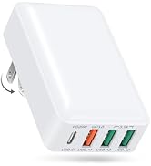 Flat USB C Charger Block, OKRAY 4-Port 40W Fast Charging Brick Foldable Wall Plug, QC&amp;PD3.0 Multi...