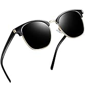 Joopin Vintage Semi Rimless Sunglasses Half Frame Sun Glasses Polarized UV Protection Browline Sh...