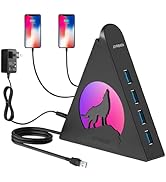 Powered USB Hub 3.0, JoyReken USB Hub with 4 USB 3.0 Data Ports and 2 USB Smart Charging Port, US...