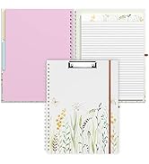 Rimilak Spiral Clipboard Folio with Refillable Lined Notepad, 14.5 x 9.8Inch, Hardcover Clipboard...