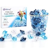 160 Pieces Mixed Blue Acrylic Fake Ice Rocks, Vase Filler for Table Scatter | Each 0.9 x 0.7 x 0....