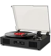 Vinyl Record Player Turntable with Built-in Stereo Speakers, Vintage 3-Speed Turntable for Vinyl ...