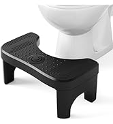 Recximi Black Toilet Stool Poop Stool Squat Adult, Toilet Foot Rest Step Stool for Adults, Portab...