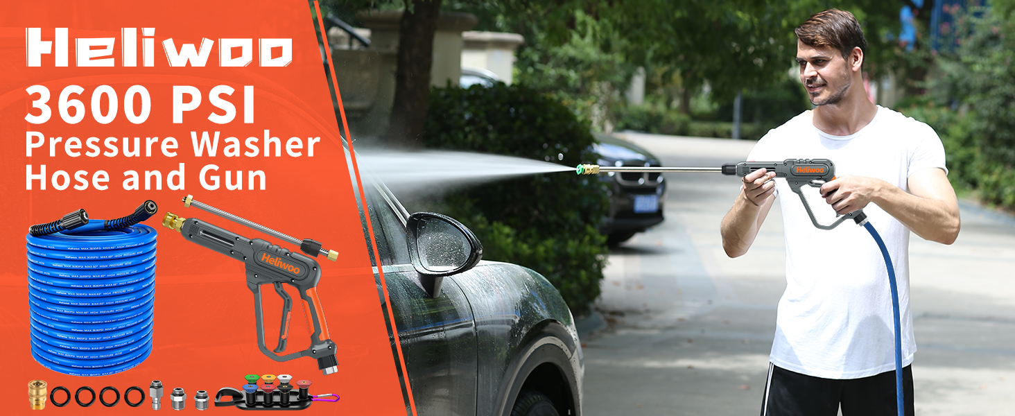 pressure washer hose and gun
