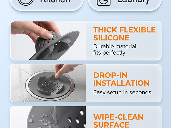 4 Pack Sink Drain Strainer Set