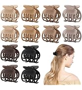 12 PCS Hair Clips for Thin Hair, Neutral Double Row Teeth Hair Clips for Women Girls, Small Claw ...