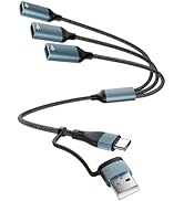 BaseNew USB A Type C to Multi USB Cable Adapter(1 FT),USBC TypeA Male Expands 3 Female USB 2.0 Sp...