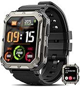Military Smart Watches for Men(Answer/Make Call), 1.9" Outdoor Sports Fitness Tracker with Heart ...