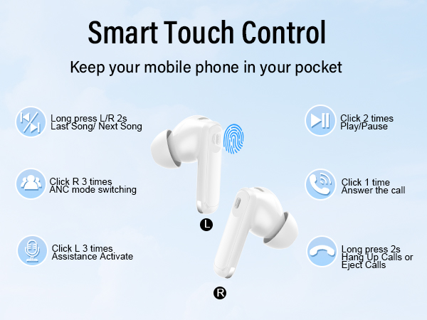 wireless Bluetooth earbuds