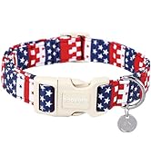 DOGWONG Cotton Dog Collar, 4th of July Dog Collar Durable Soft Natural Fabric Pet Dog Collar Cute...