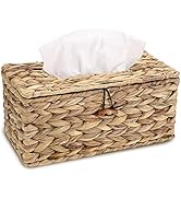 Sumnacon Tissue Box Cover Water Hyacinth Tissue Box Rectangular Tissue Holder Woven Tissue Cover ...