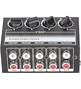 Aveek Stereo Mini Audio Mixer, 4 Channel Portable Passive Mixer, RCA Inputs Output Separate Volum...