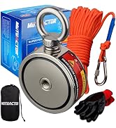 MUTUACTOR Powerful Neodymium Fishing Magnet,Combined 880lbs Double Sided Fishing Magnet Heavy Dut...