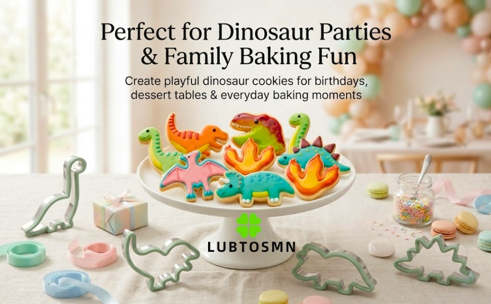 perfect for dinosaur parties and family baking fun