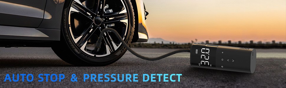 Portable tire inflator, air pump for car tires, air compressor for car