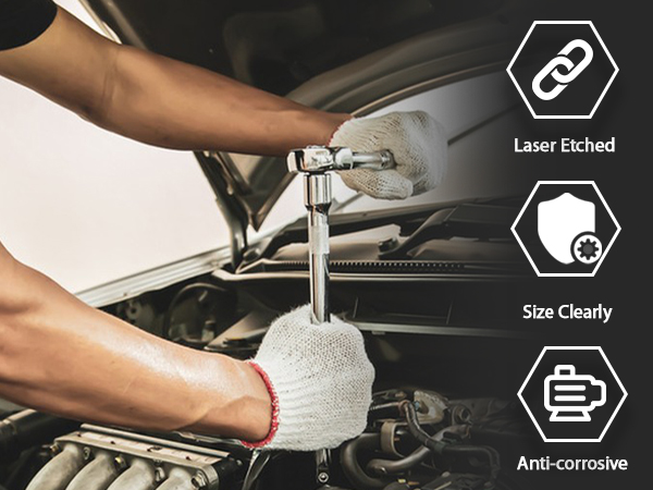 44Pcs 3/8” Drive Impact Socket Set, Drive Master Socket Set,Drive Bit Set Extension