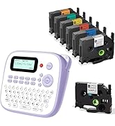 EazeID D210S Label Maker Machine with 7PK Color Tapes Waterproof, Portable Labeler with Keyboard ...