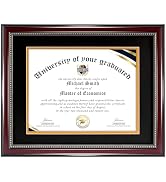 HOUSE DAY Diploma Frame 8.5 x 11 with Black over Gold Mat or Display 11x14 Diploma Frame 11x14 wi...