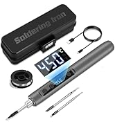 Cordless Soldering Iron Kit - USB Rechargeable Portable Cordless Soldering Gun - LCD Digital Adju...